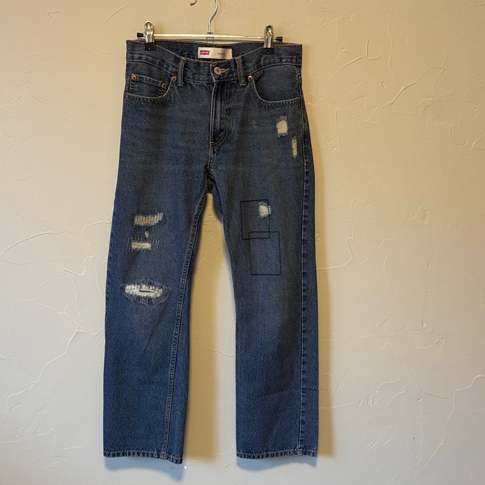 Levi's Women's Distressed Blue Straight Jeans